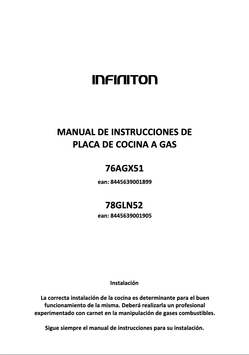 Page n°1 - Manuel utilisateur Infiniton 76AGX51