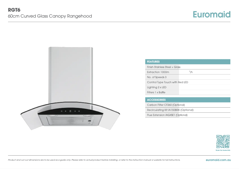 Página 1 del manual Ficha técnica Euromaid RGT6