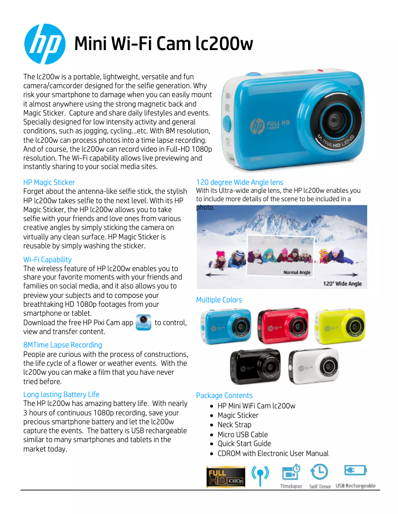 Page n°1 - Fiche technique HP LC200W