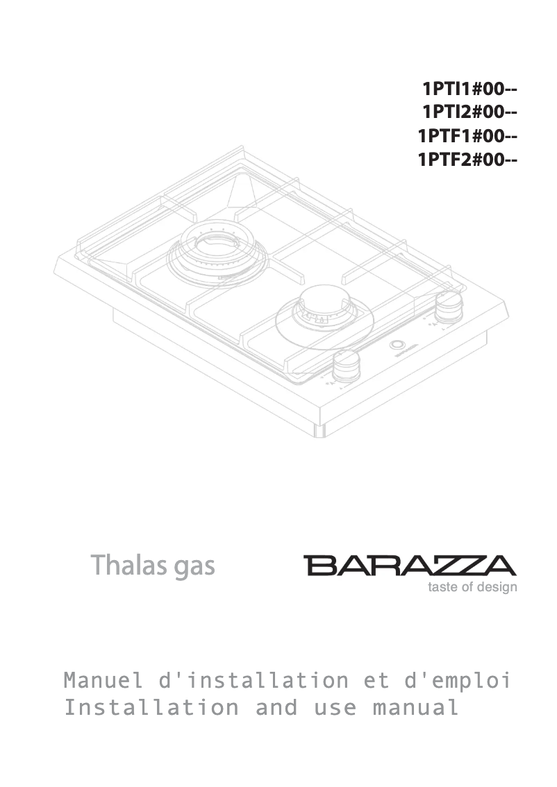 Page 1 de la notice Manuel utilisateur Barazza 1PTF1