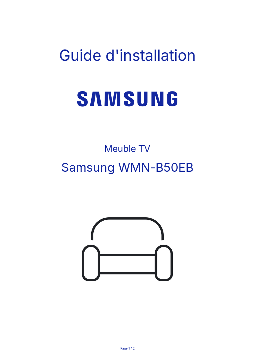 Page n°1 - Guide d'installation Samsung WMN-B50EB