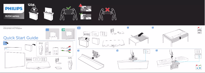Page 1 de la notice Guide de démarrage rapide Philips 55PUS8204
