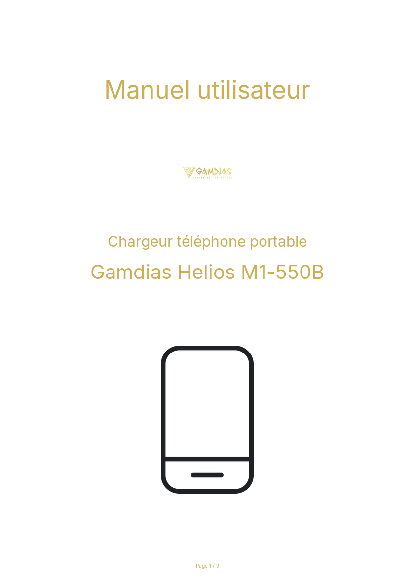 Page n°1 - Manuel utilisateur Gamdias Helios M1-550B