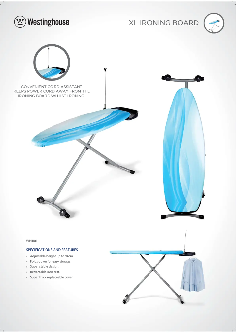 Page 1 de la notice Fiche technique Westinghouse WHIB01