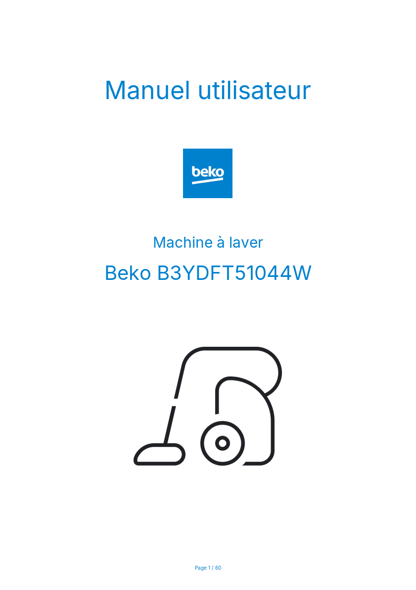 Page n°1 - Manuel utilisateur Beko B3YDFT51044W