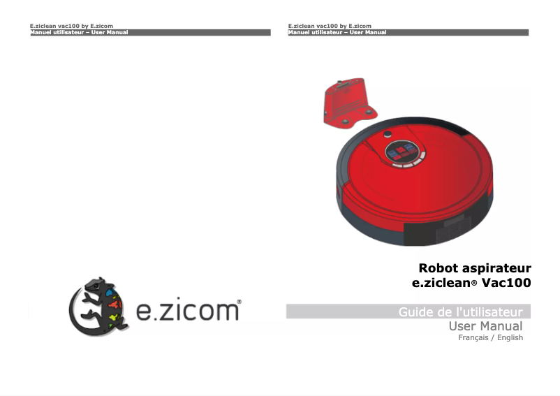 Page 1 de la notice Manuel utilisateur E.zicom E.ziclean Vac100