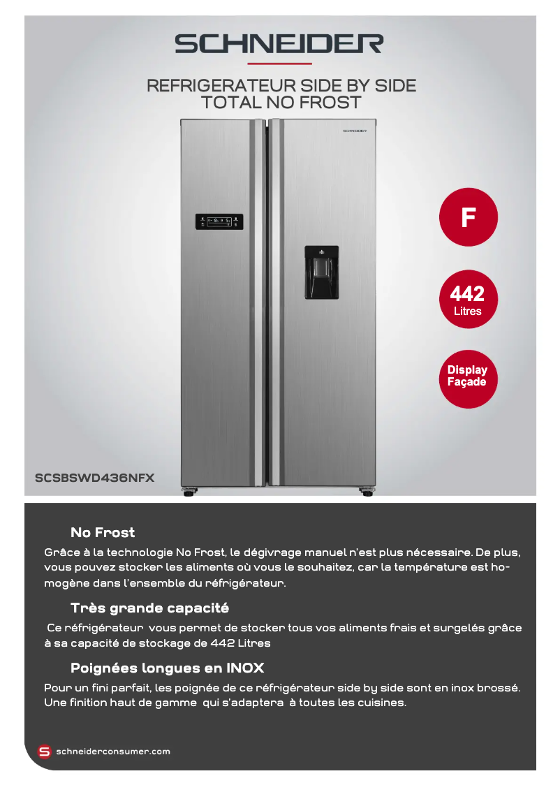 Page 1 de la notice Fiche technique Schneider SCSBSWD436NFX