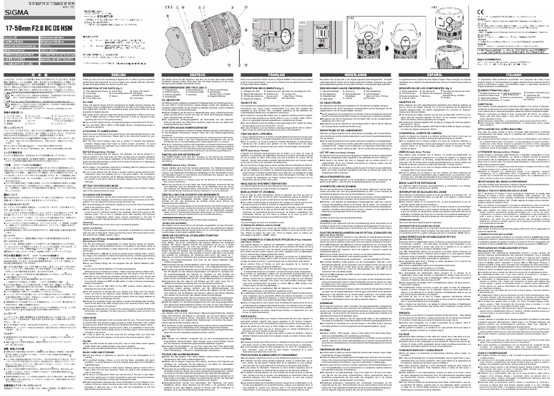 Página 1 del manual Manual de usuario Sigma 17-50mm f/2.8 EX DC OS HSM Canon