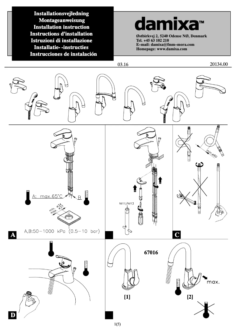 Page 1 de la notice Manuel utilisateur Damixa 6712800
