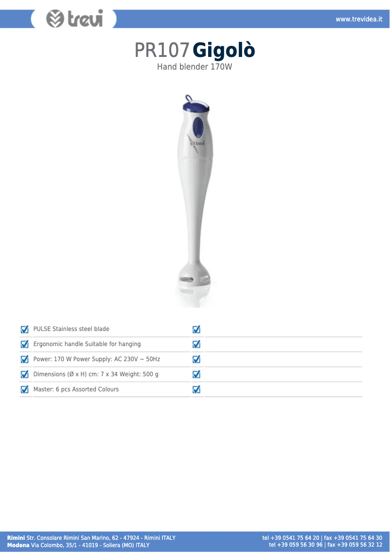 Página 1 del manual Manual de usuario Trevi Gigolò