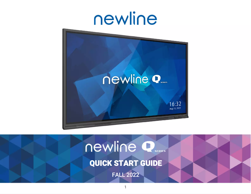 Page 1 de la notice Guide de démarrage rapide Newline TT-7521Q