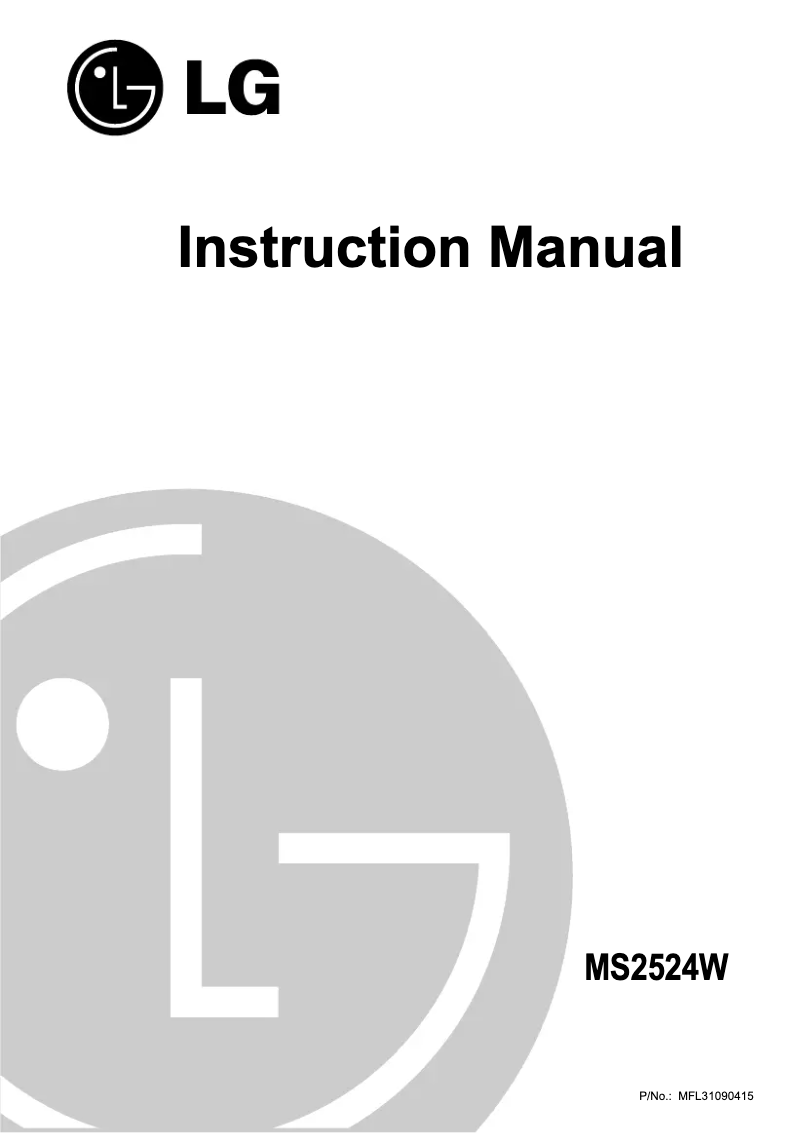 Image de la première page du manuel de l'appareil MS2524W