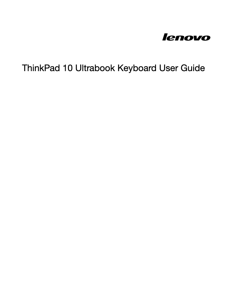 Page 1 de la notice Manuel utilisateur Lenovo ThinkPad 10 Ultrabook Keyboard