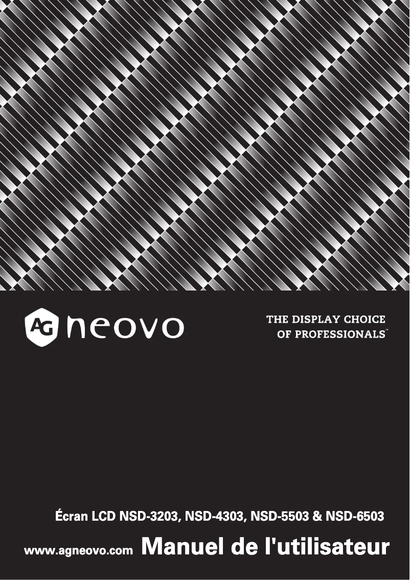 Page 1 de la notice Guide de démarrage rapide AG Neovo NSD-6503