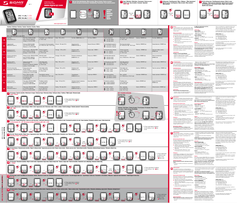 Page 1 de la notice Manuel utilisateur Sigma BC 7.16