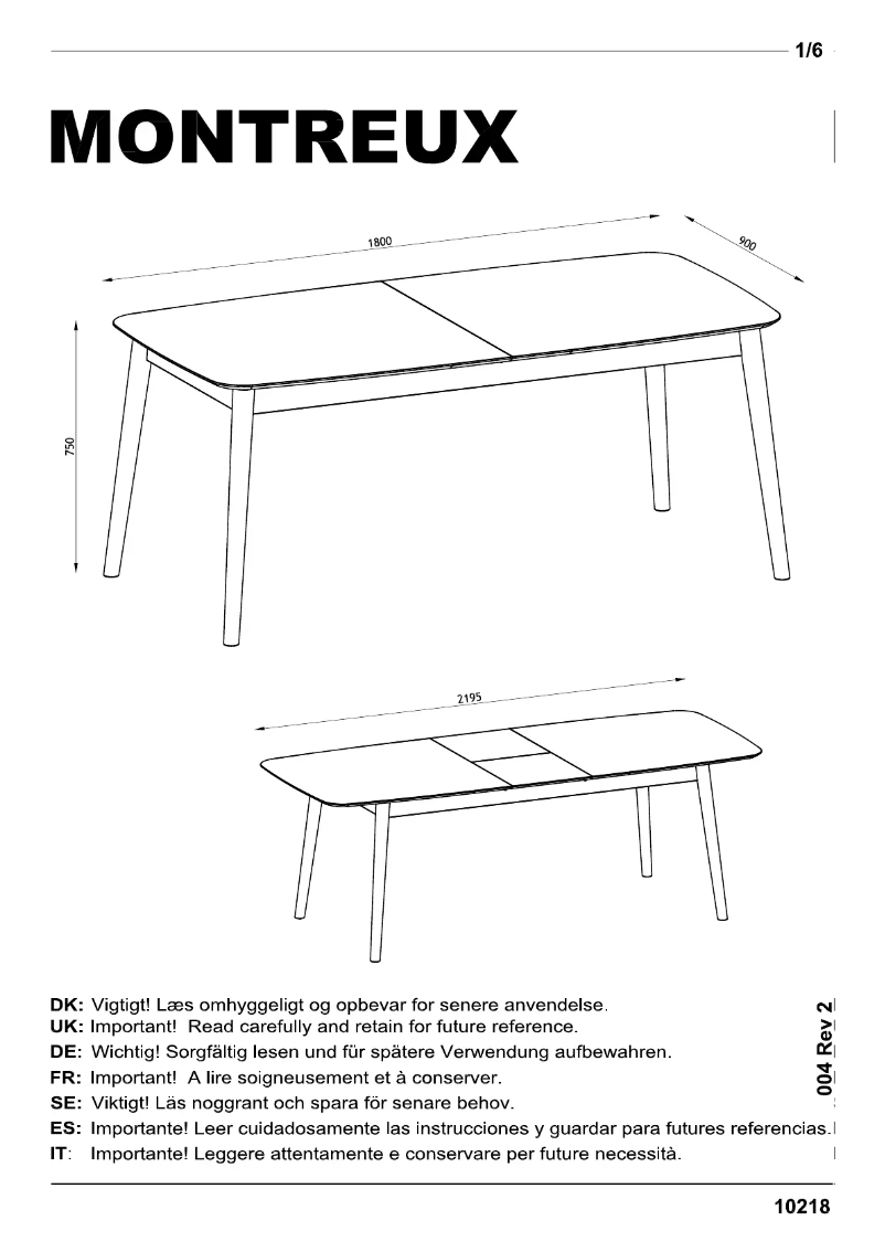 Page n°1 - Manuel utilisateur JYSK Urehoved