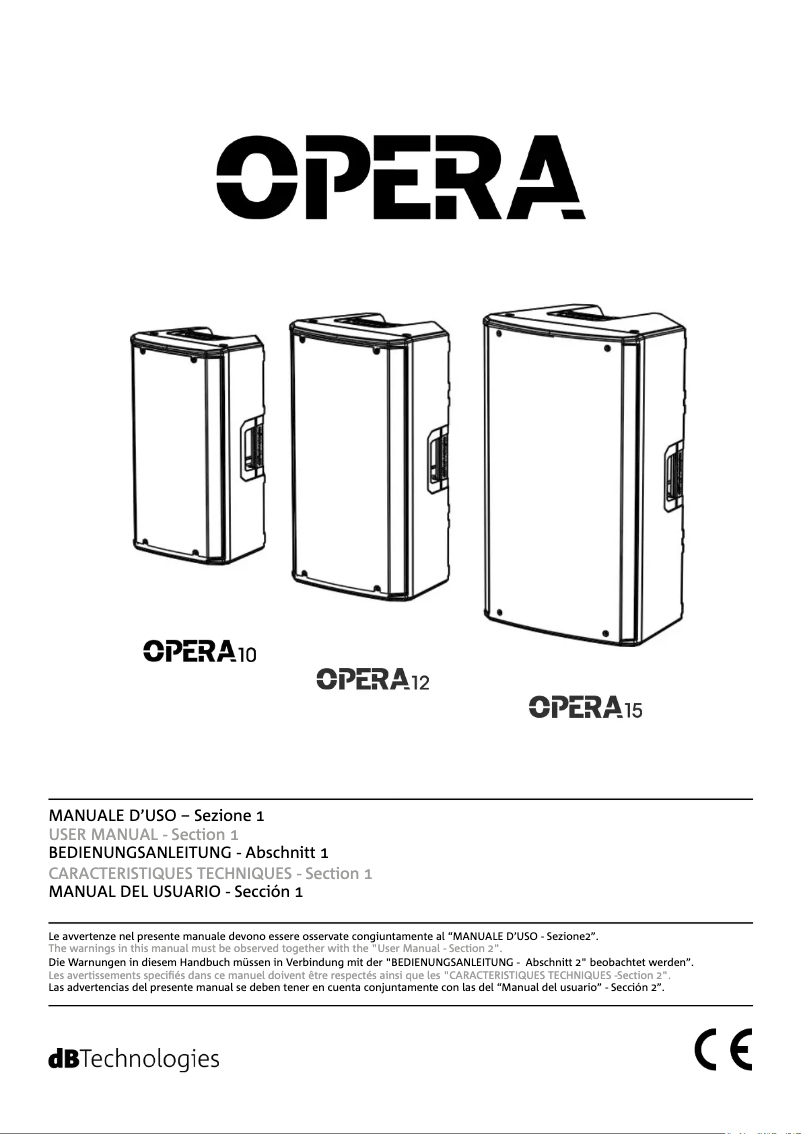 Page 1 de la notice Manuel utilisateur DB Technologies Opera 10