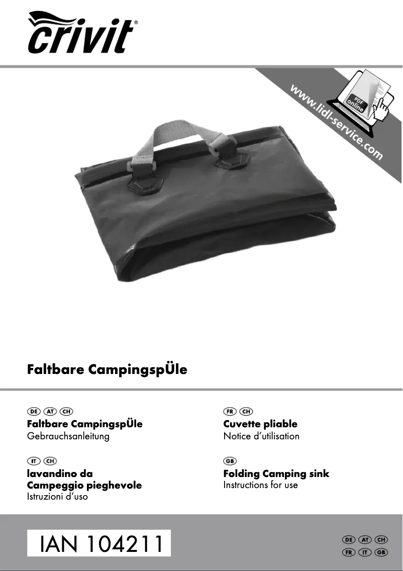 Page n°1 - Manuel utilisateur Crivit IAN 104211