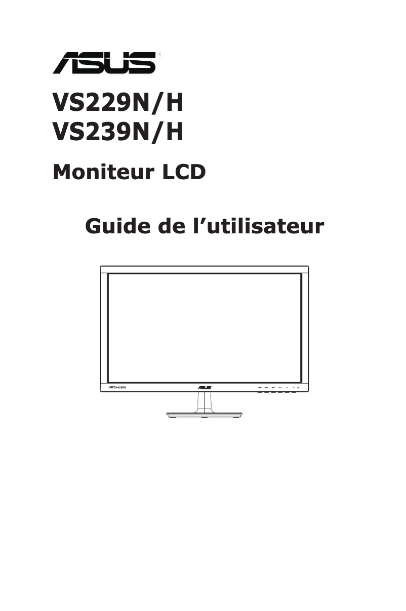 Page 1 de la notice Manuel utilisateur Asus VS229NV