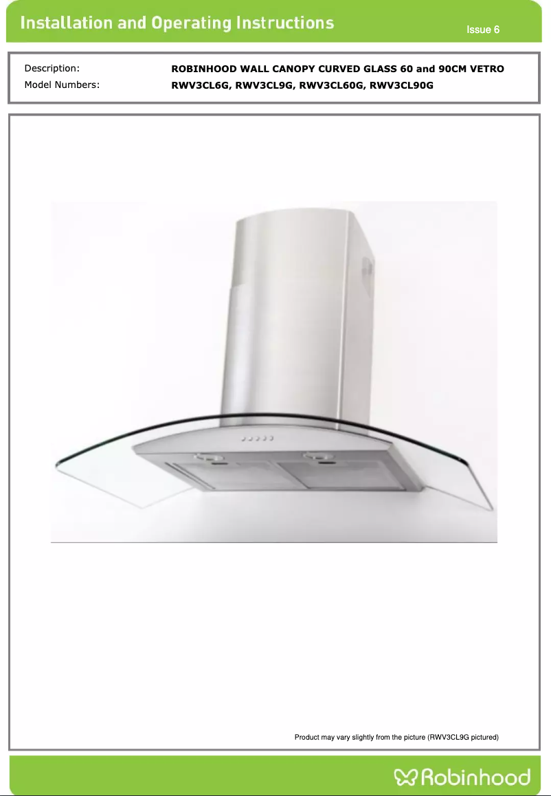 Image de la première page du manuel de l'appareil RWV3CL90G