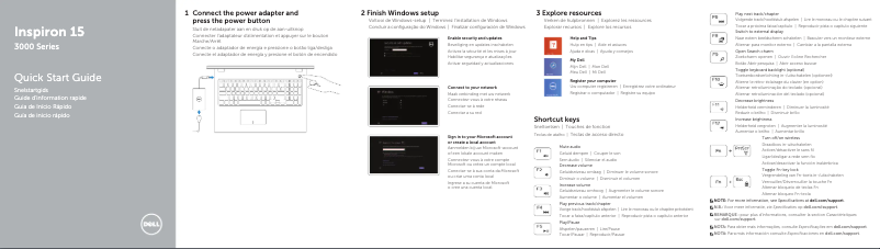 Imagen de la primera página del manual del dispositivo Inspiron 3541