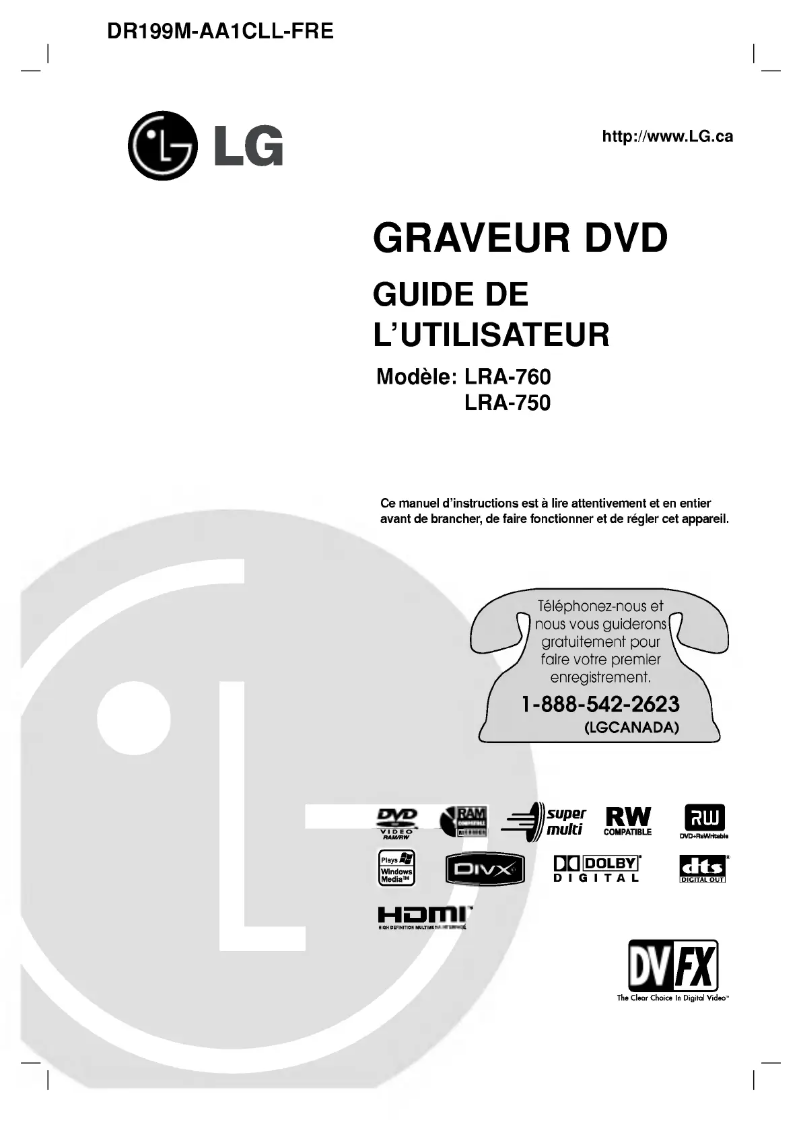 Page n°1 - Manuel utilisateur LG DR177M