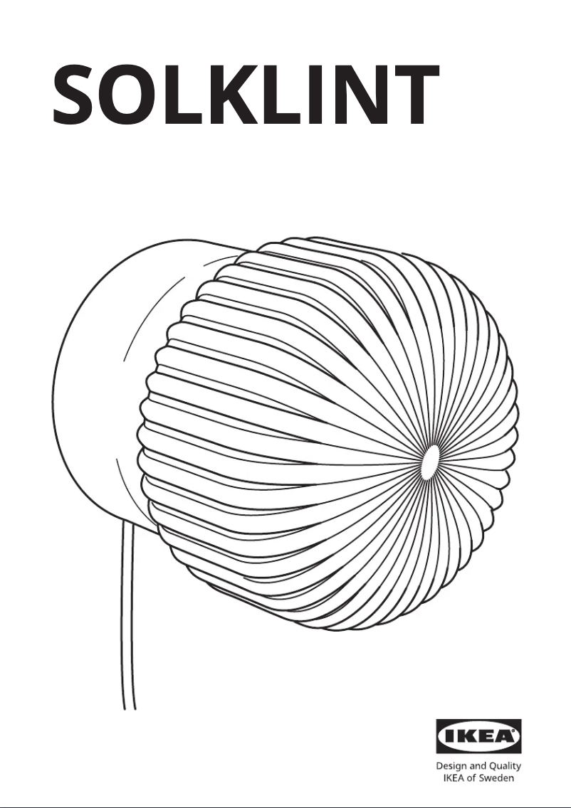 Page 1 de la notice Manuel utilisateur Ikea SOLKLINT 804.640.72