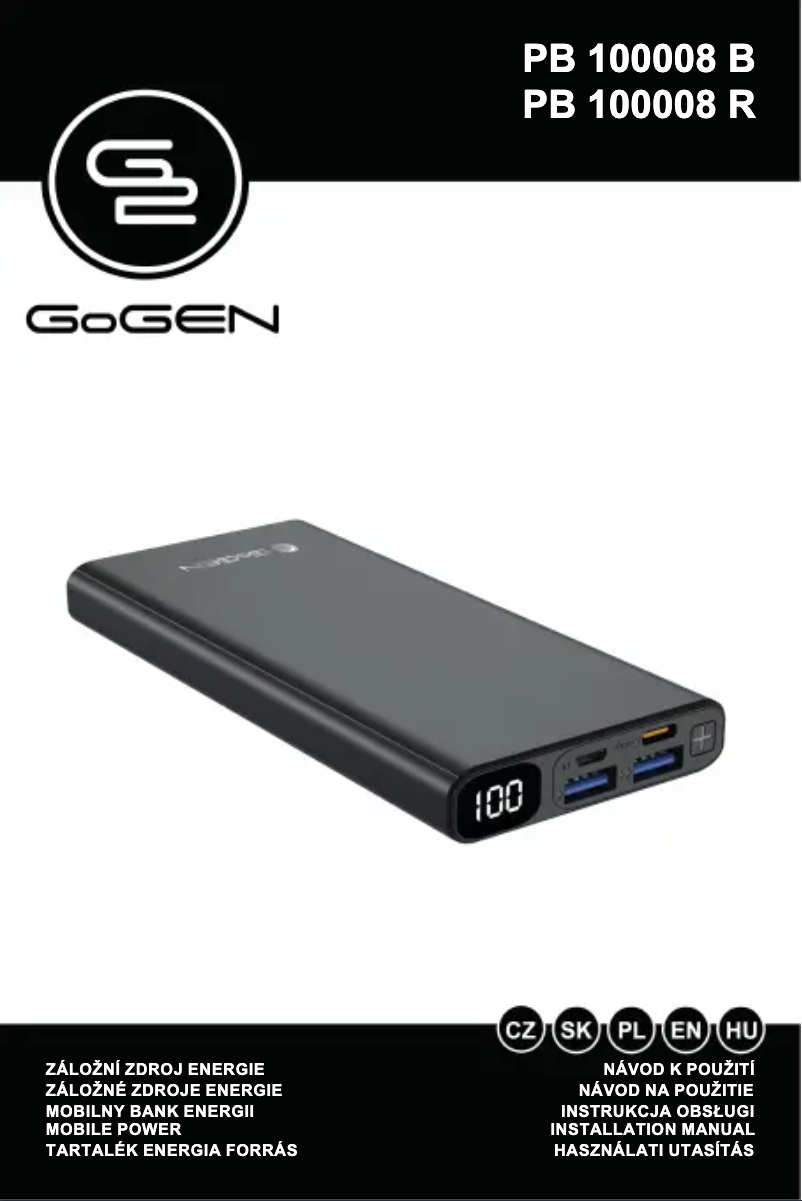 Page 1 de la notice Manuel utilisateur GoGen PB100008B
