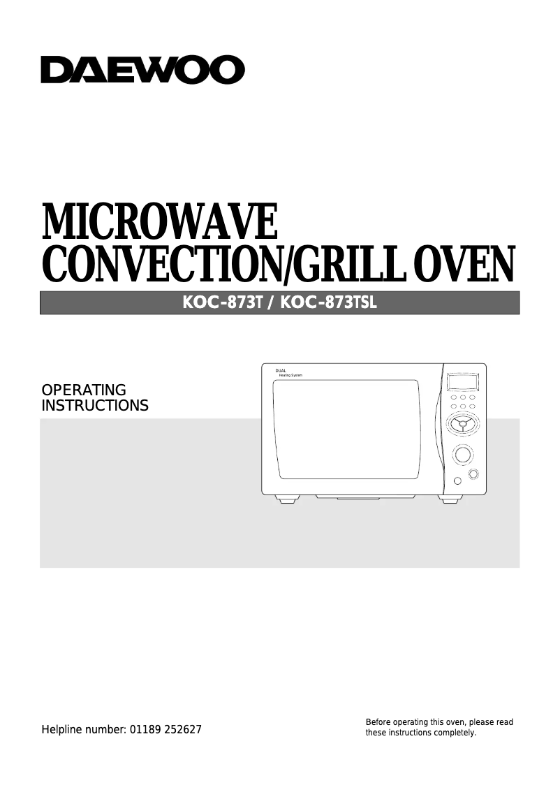 Page 1 de la notice Manuel utilisateur Daewoo KOC-873TA