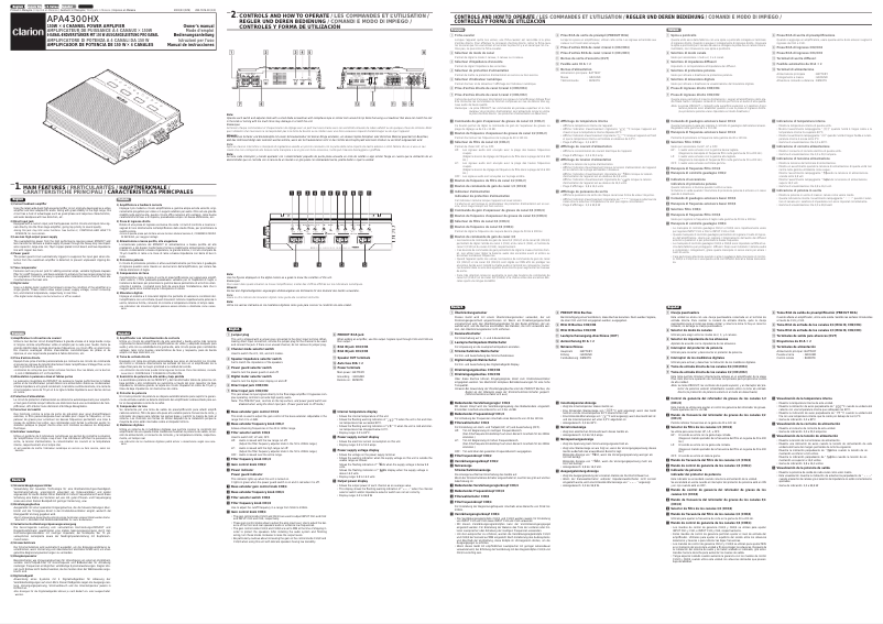 Page 1 de la notice Manuel utilisateur Clarion APA 4300 G
