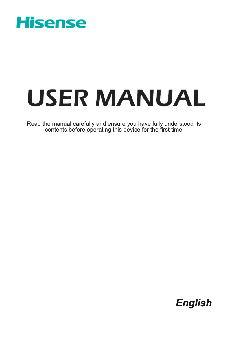Page n°1 - Manuel utilisateur Hisense 86B4E30T