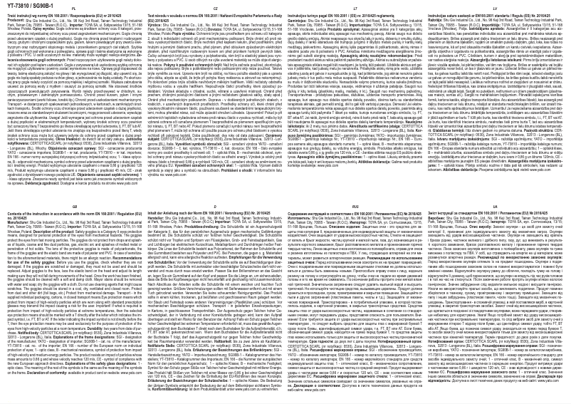 Page n°1 - Manuel utilisateur Yato YT-73810