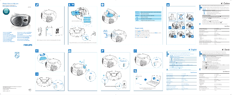 Page 1 de la notice Guide de démarrage rapide Philips AZ105V