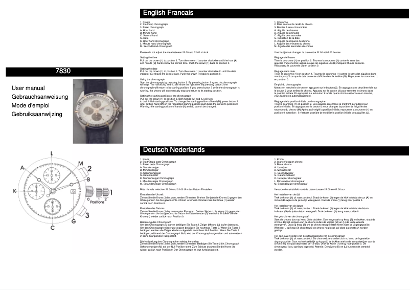 Page n°1 - Manuel utilisateur Davis 7830