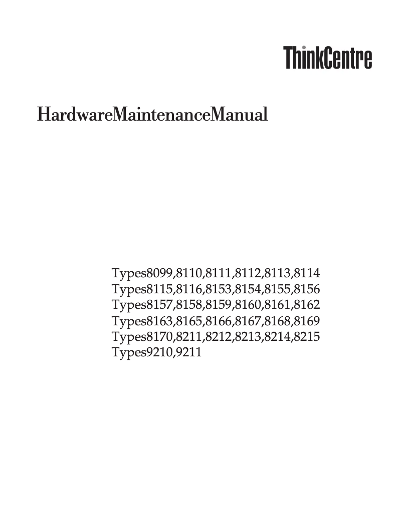 Página 1 del manual Manual de usuario Lenovo ThinkCentre 8215