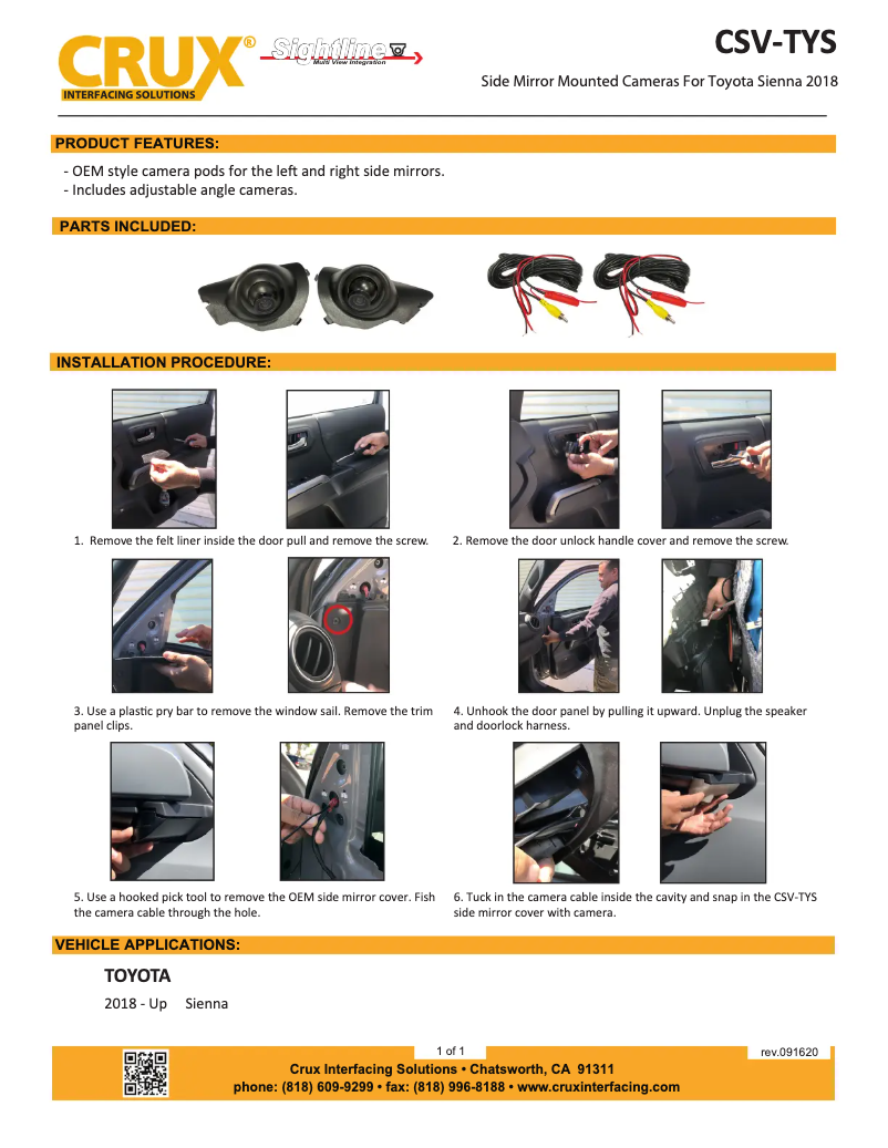 Page 1 de la notice Manuel utilisateur CRUX CSV-TYS