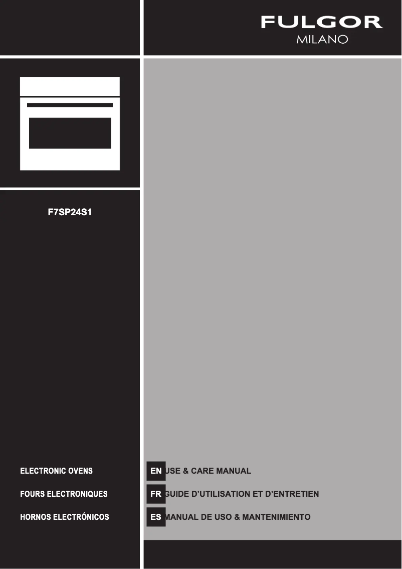 Page 1 de la notice Manuel utilisateur Fulgor Milano F7SP24S1