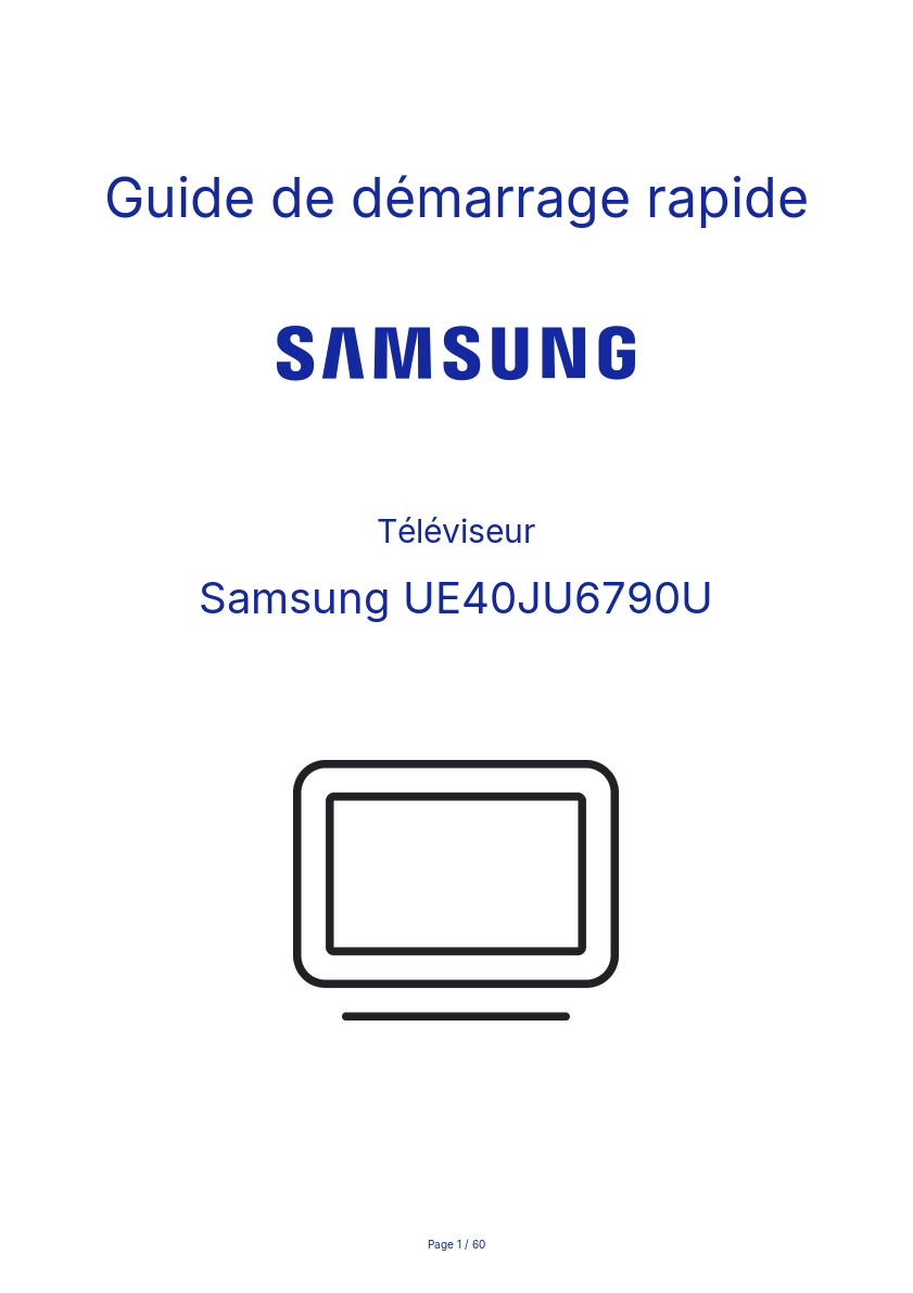 Image de la première page du manuel de l'appareil UE40JU6790U