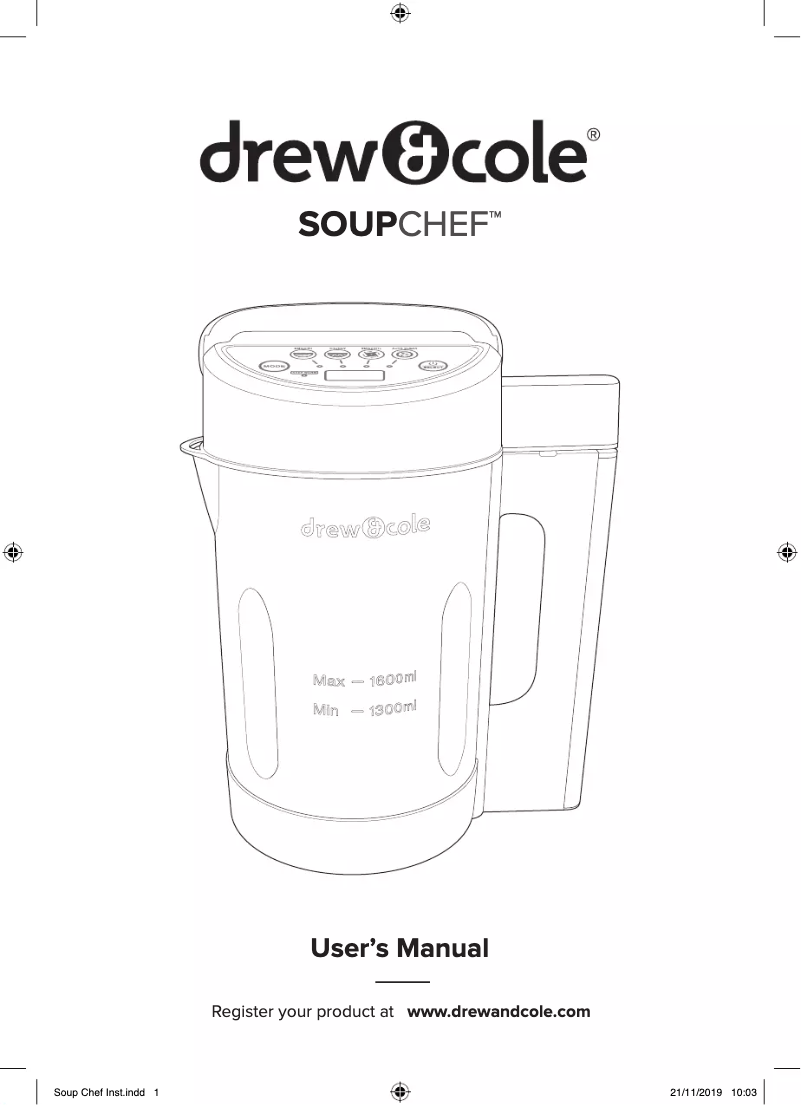 Page 1 de la notice Manuel utilisateur Drew & Cole Soup Chef