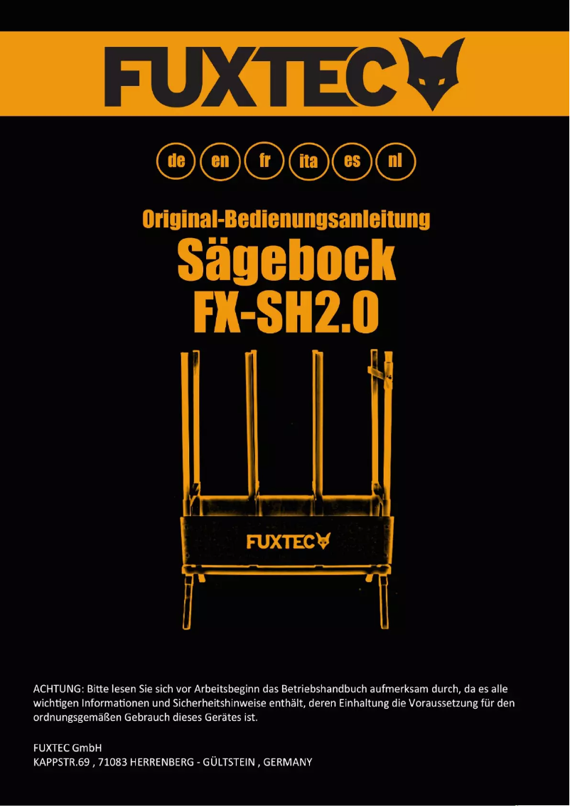 Page 1 de la notice Manuel utilisateur Fuxtec FX-SH2.0