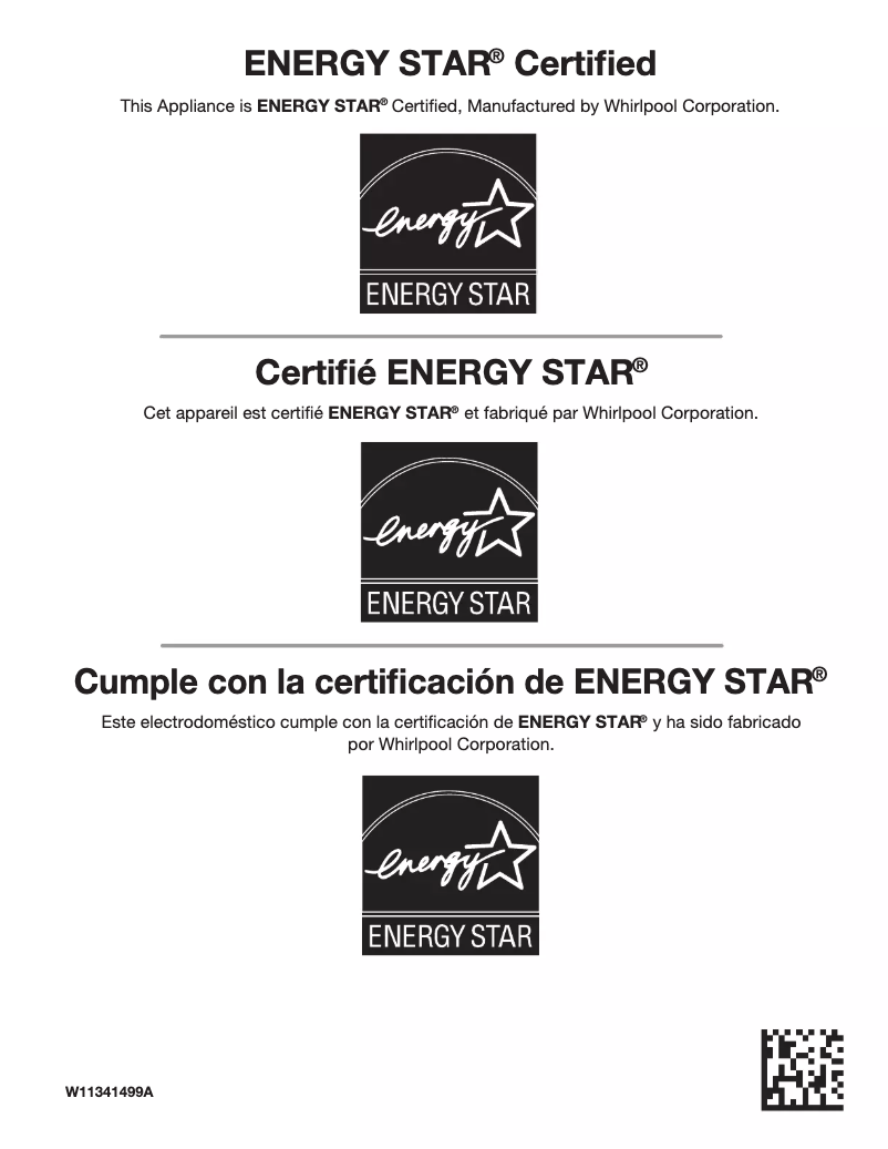 Page 1 de la notice Label énergétique Maytag MVW7230HW