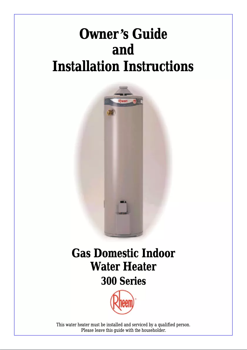 Page 1 de la notice Manuel utilisateur Rheem 300135