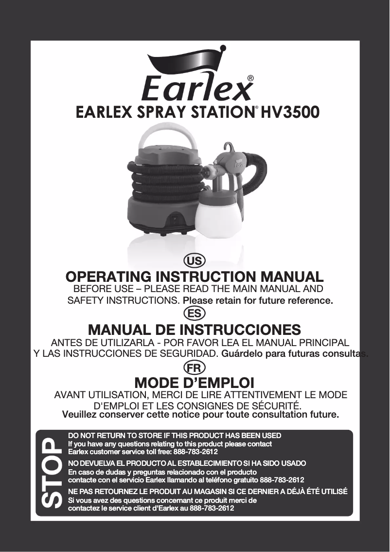 Page 1 de la notice Manuel utilisateur Earlex Spray Station 3500