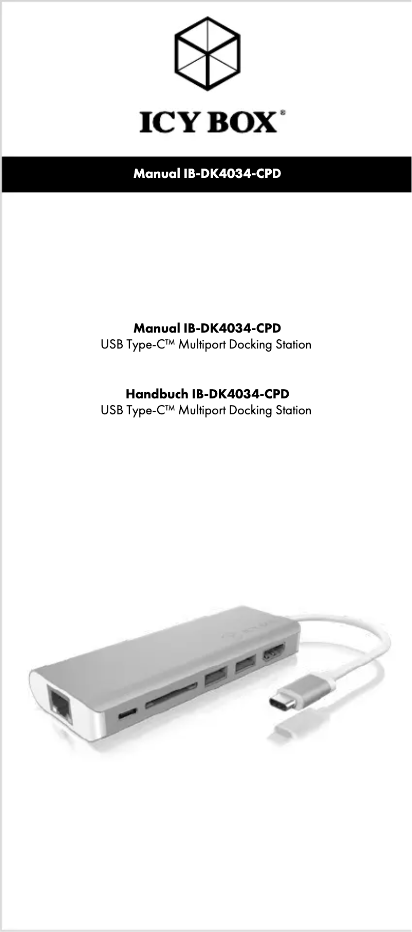 Página 1 del manual Manual de usuario Icy Box IB-DK4034-CPD