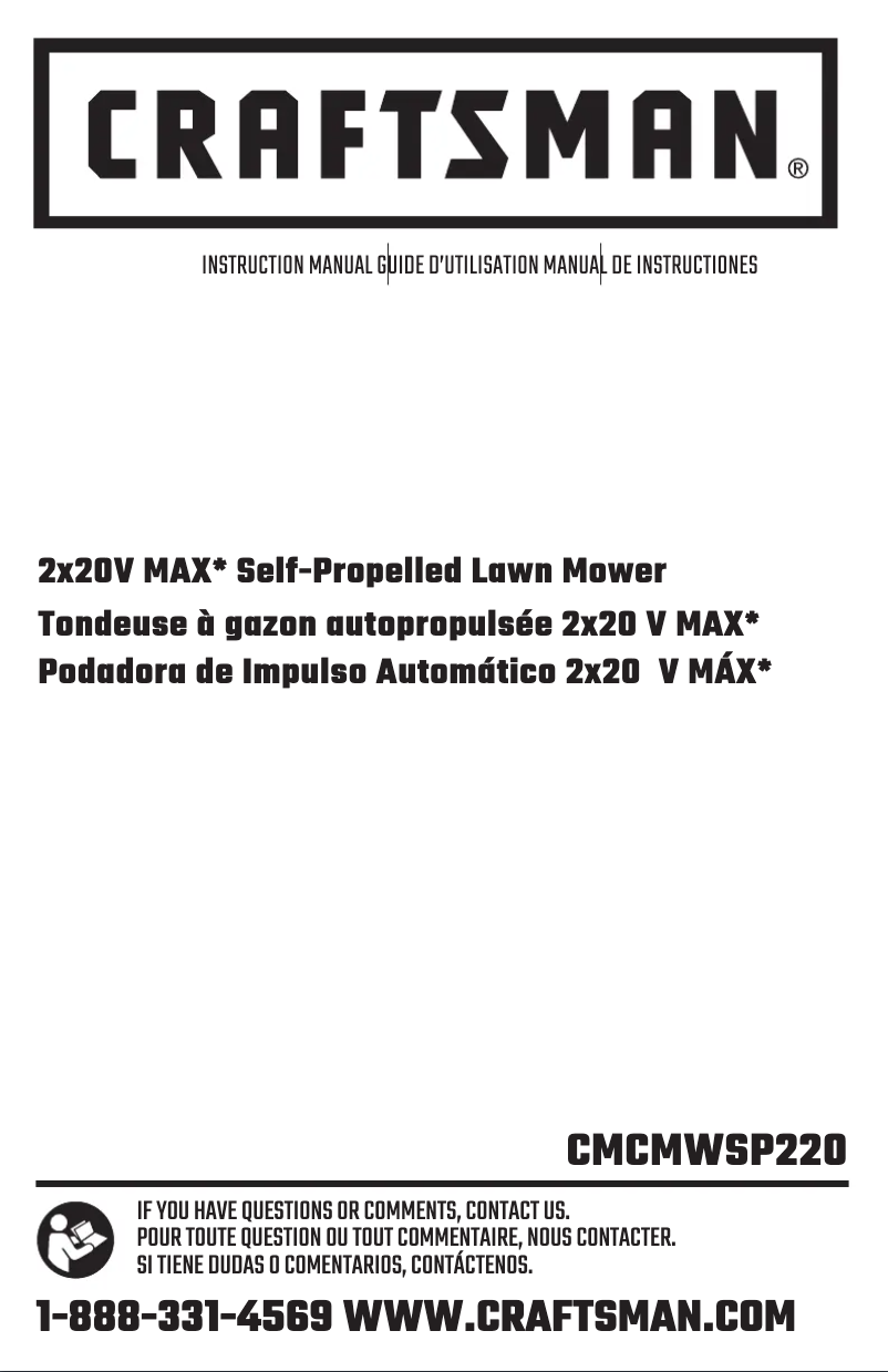 Page 1 de la notice Manuel utilisateur Craftsman CMCMWSP220