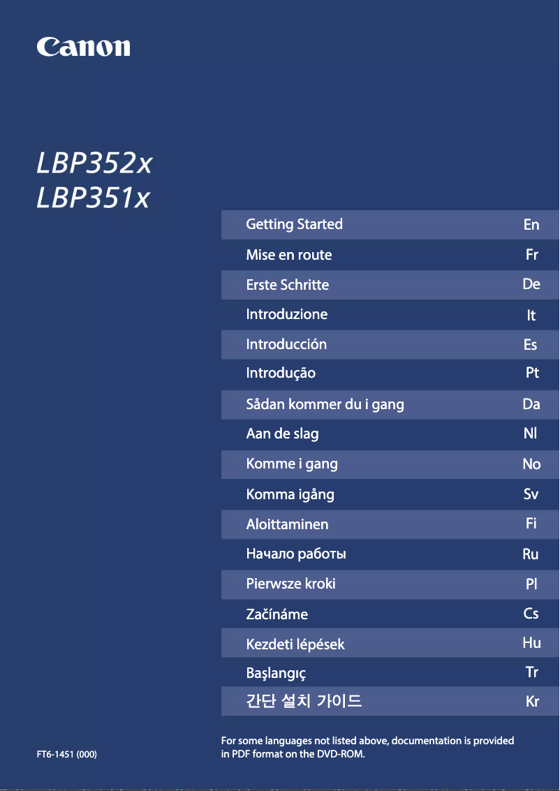 Page 1 de la notice Manuel utilisateur Canon i-SENSYS LBP351x