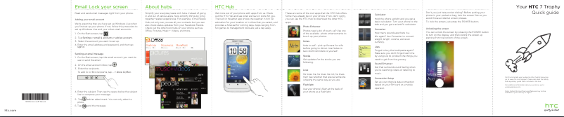 Page 1 de la notice Guide de démarrage rapide HTC 7 Trophy