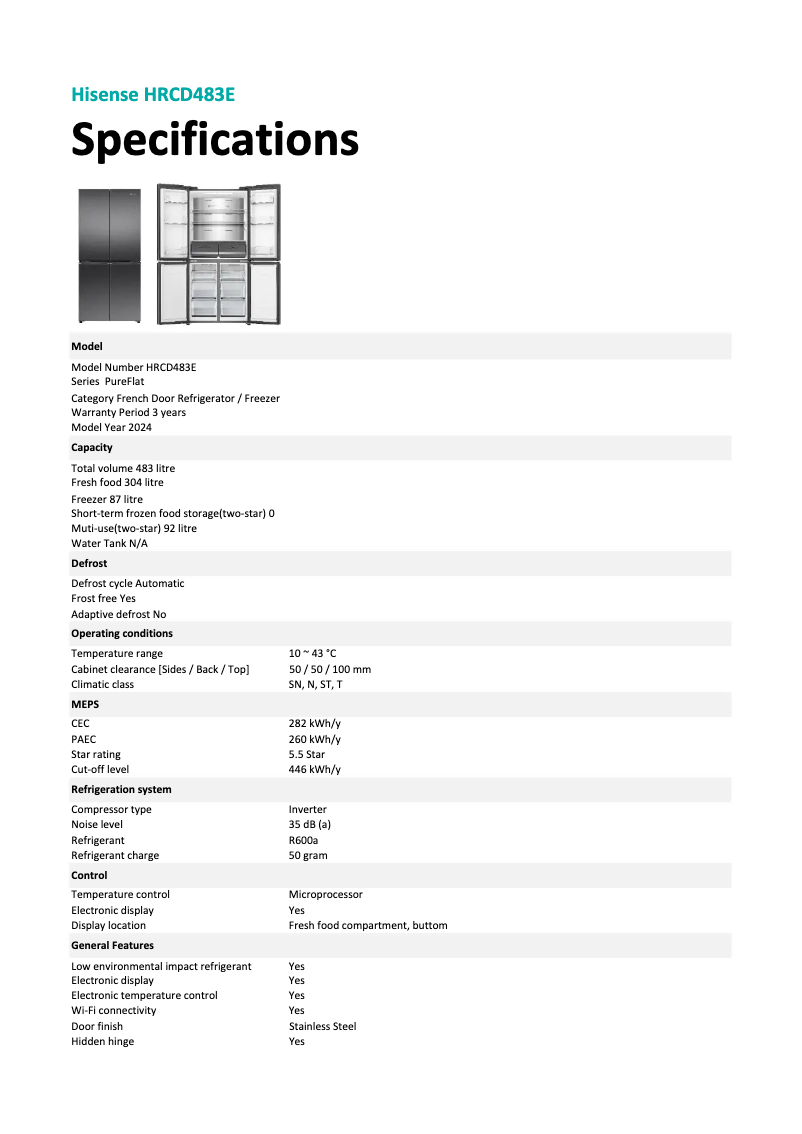 Image de la première page du manuel de l'appareil HRCD483E