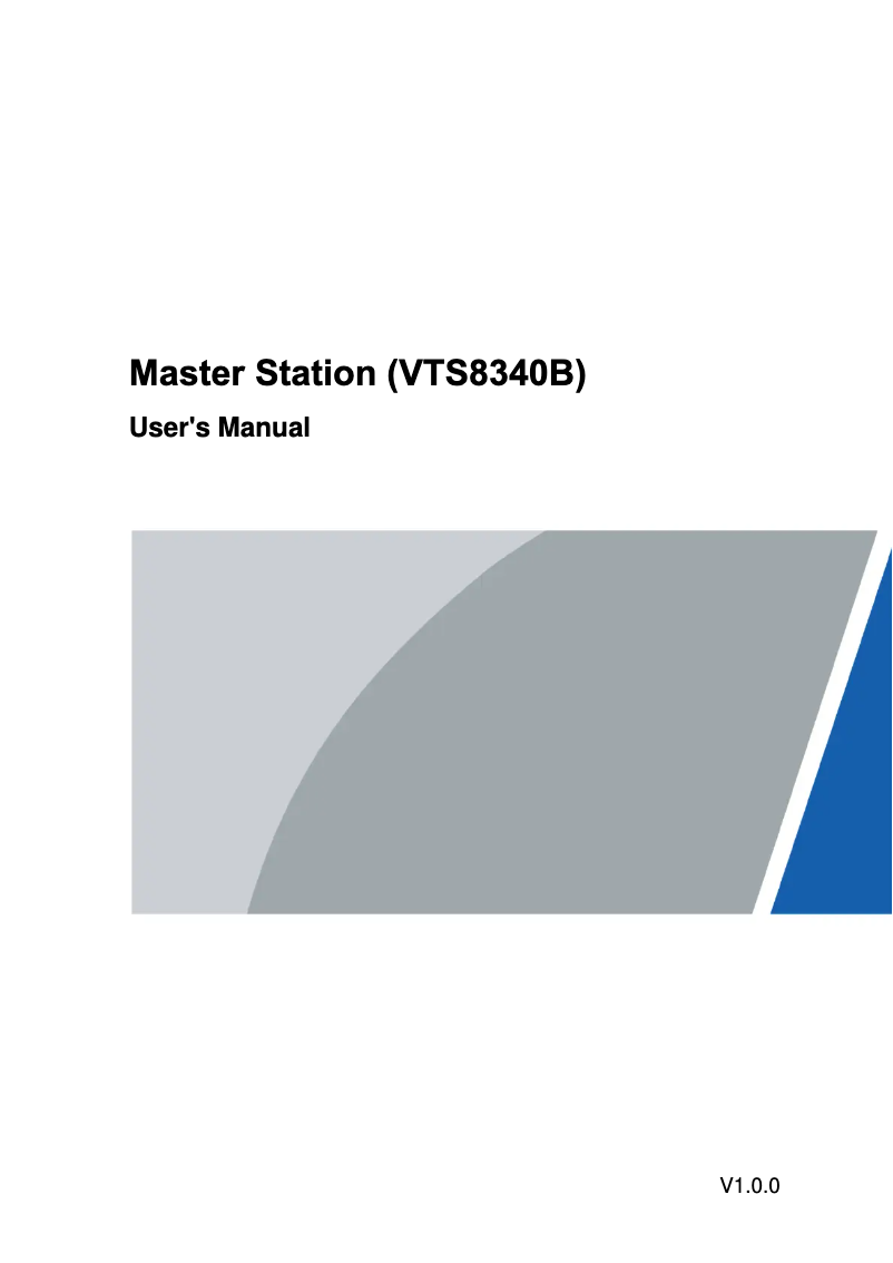 Image de la première page du manuel de l'appareil VTS8340B-CG