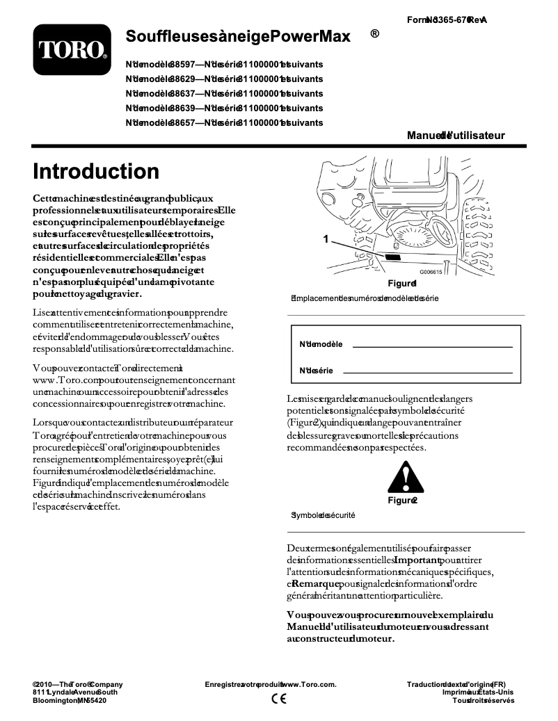 Página 1 del manual Manual de usuario Toro Power Max 828 OE